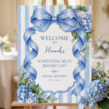 Something Blue Hydrangea Bridal Shower Welcome
