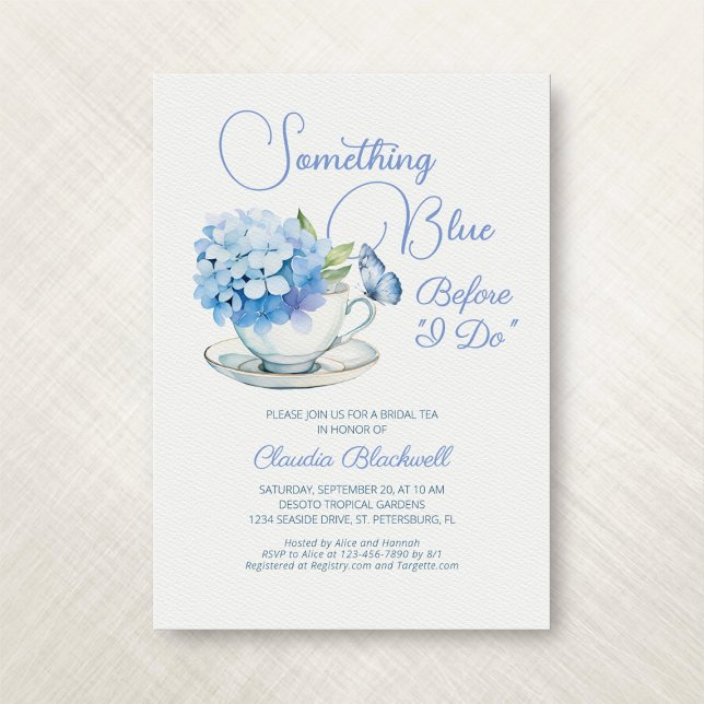 Something Blue Hydrangea Bridal Tea Shower Invitation (Creator Uploaded)