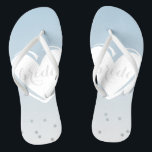 Something blue. jandals<br><div class="desc">Something old,  something new,  something borrowed,  something blue. When you're ready to exchange your heels for something a bit more comfy to dance in,  these flip flops may just do the trick!</div>