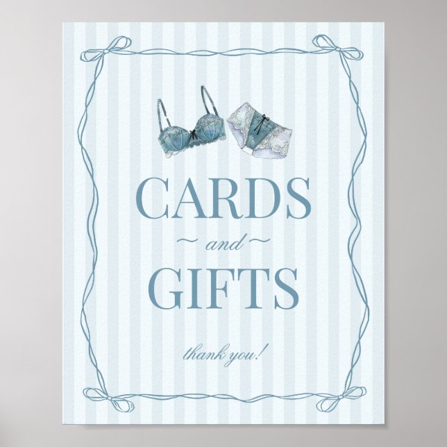 Something Blue Lingerie Bachelorette Cards & Gifts Poster (Front)