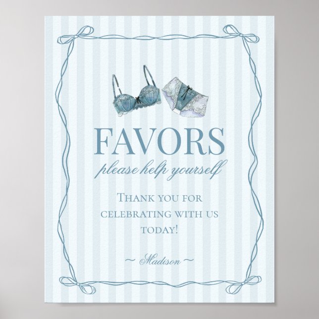Something Blue Lingerie Bachelorette Party Favours Poster (Front)