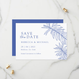 Something Blue Minimalist Botanical Save The Date