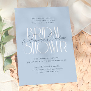Something Blue   Modern Bold Floral Bridal Shower Invitation