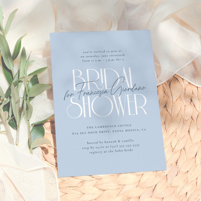 Something Blue | Modern Bold Floral Bridal Shower Invitation (Creator Uploaded)