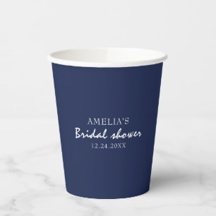 Something blue Navy blue Bridal Shower Paper Cups