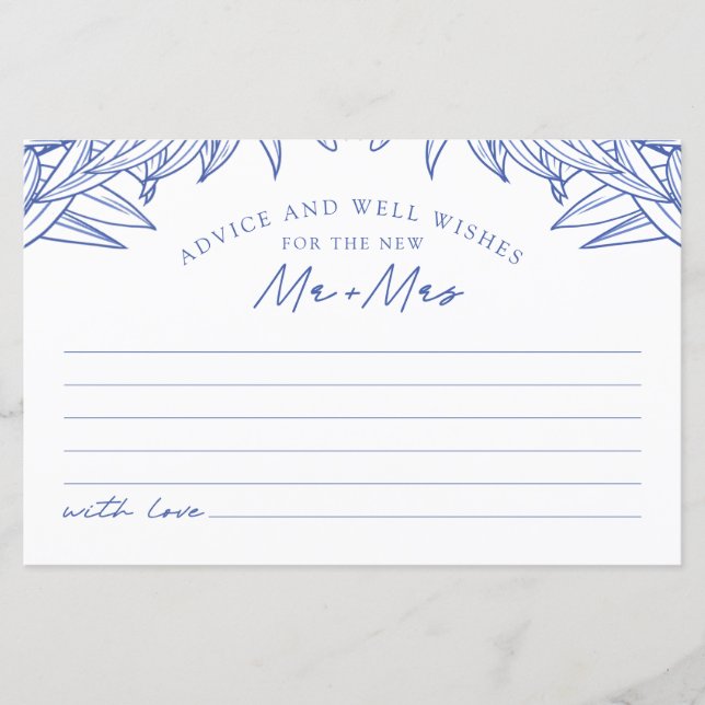 Something Blue Simple Botanical Advice & Wishes (Front)