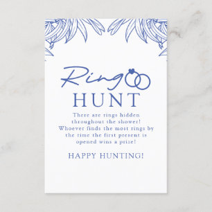 Something Blue Simple Botanical Ring Hunt Bridal Enclosure Card