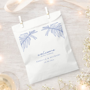 Something Blue Simple Botanical Wedding  Favour Bags