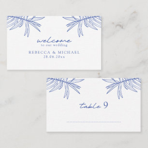 Something Blue Simple Hand Drawn Botanical Place Card