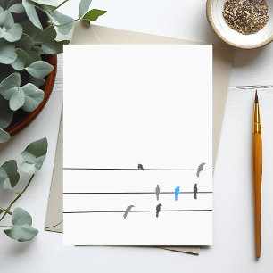 Something Blue   Simplistic Bird Sky Painting Postcard