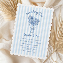 Something Blue Stripes Bridal Shower Invitation