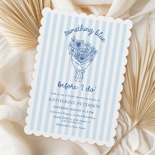 Something Blue Stripes Bridal Shower Invitation
