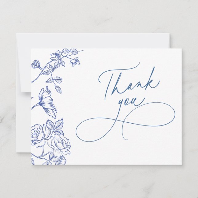 Something Blue Thank You  Note Card (Front)