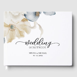 SOMETHING BLUE - TRADITIONAL FLORAL  Wedding Guest Book