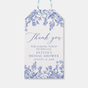 Something Blue Vintage Blue Floral Bridal Shower Gift Tags