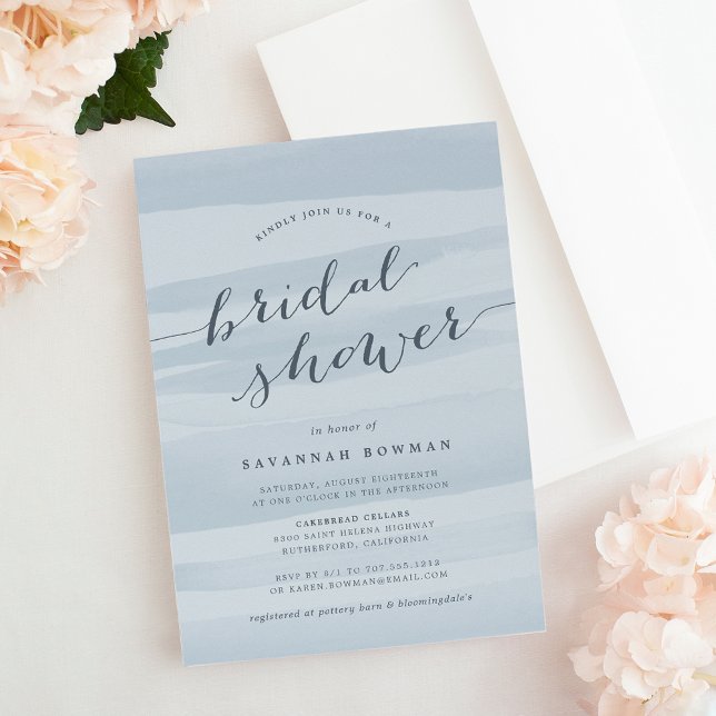 Something Blue Watercolor Bridal Shower Invitation (Creator Uploaded)