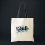 Something Blue Watercolor Rose Wedding Bride Tote Bag<br><div class="desc">Something Blue Watercolor Rose Floral Wedding Personalised Bride Tote Bag with pretty rose and peony flowers and fun modern Brush Font. Check my shop to see the entire wedding suite for this design!</div>