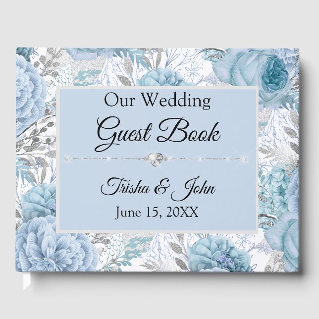 Something Blue Wedding Collection Guest Book (Front)