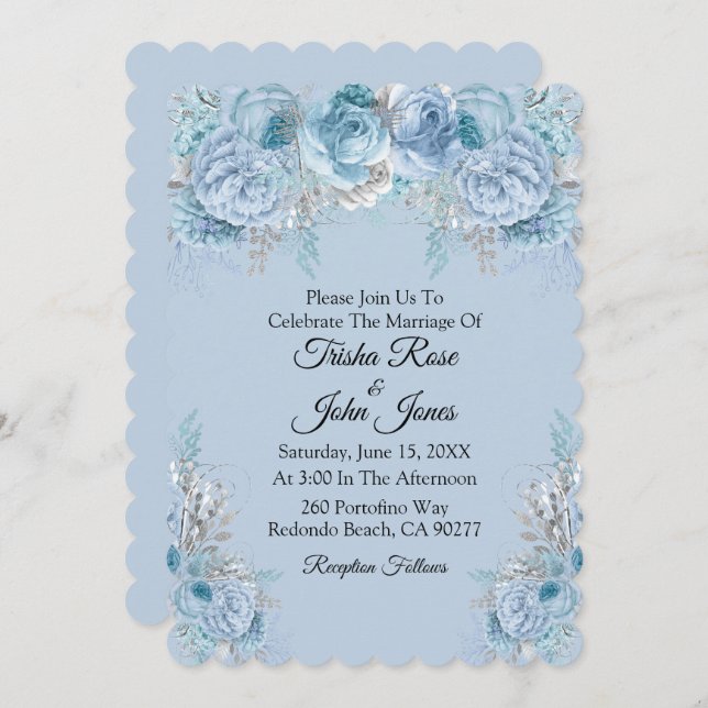 Something Blue Wedding Collection Invitation (Front/Back)