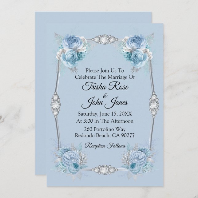 Something Blue Wedding Collection Invitation (Front/Back)
