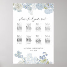 Something Blue Wedding Shower Seating Chart