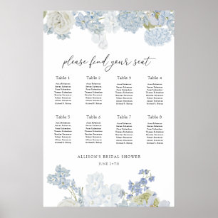 Something Blue Wedding Shower Seating Chart
