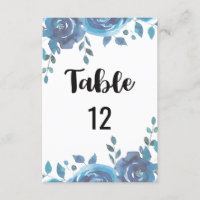 Something Blue Wedding Table Number Seating Chart