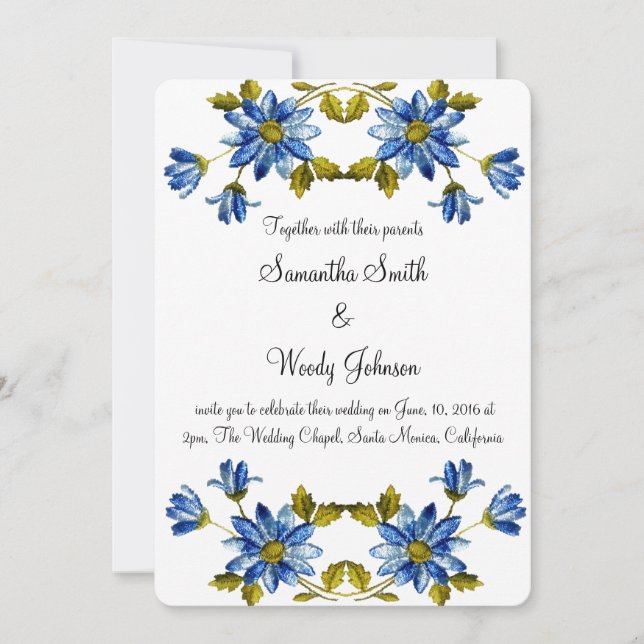 Something Blue Weddng Invitation (Front)