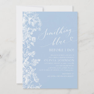Something Blue White Wildflower Bridal Shower Invitation