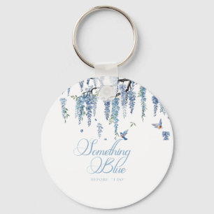 Something Blue Wildflower Bouquet Bridal Shower Key Ring