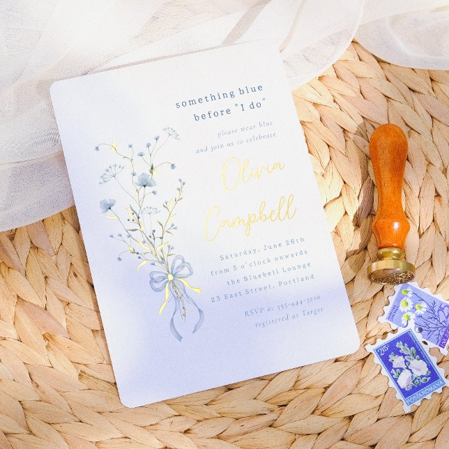Something Blue Wildflower Bridal Shower (Card Front Mock-up)