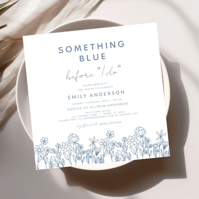 Something Blue Wildflower Bridal Shower Invitation (Creator Uploaded)