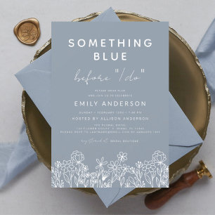 Something Blue Wildflower Bridal Shower Invitation