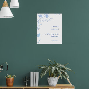 Something Blue Wildflower Bridal Shower Invitation Poster