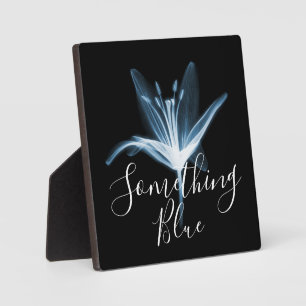 Something Blue X-Ray Lily Flower Wedding Plaque