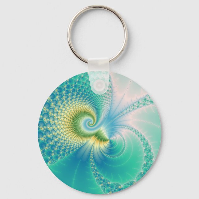 Something Fishy - Fractal Art Key Ring (Front)