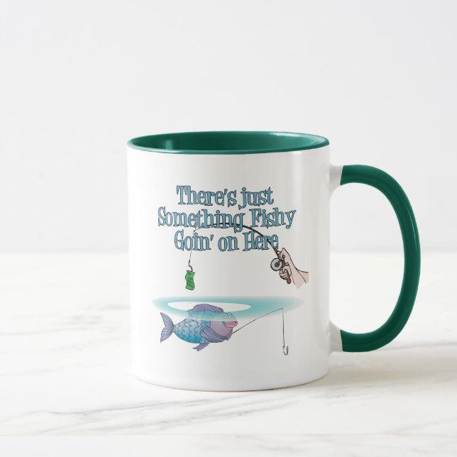Something Fishy Going On Funny Fishing Gear Mug (Right)