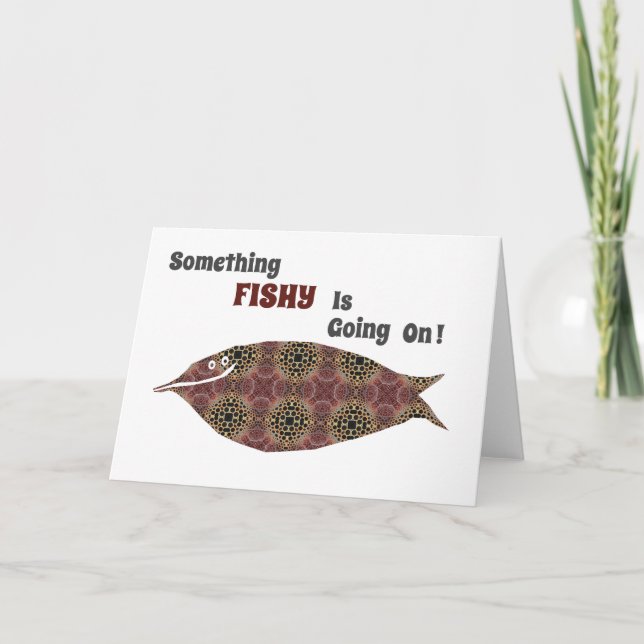 Something Fishy Is Going On Folded Thank You Card (Front)
