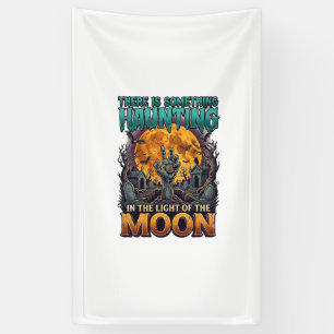 Something Haunting Moon Halloween Zombie Hand Grav Banner
