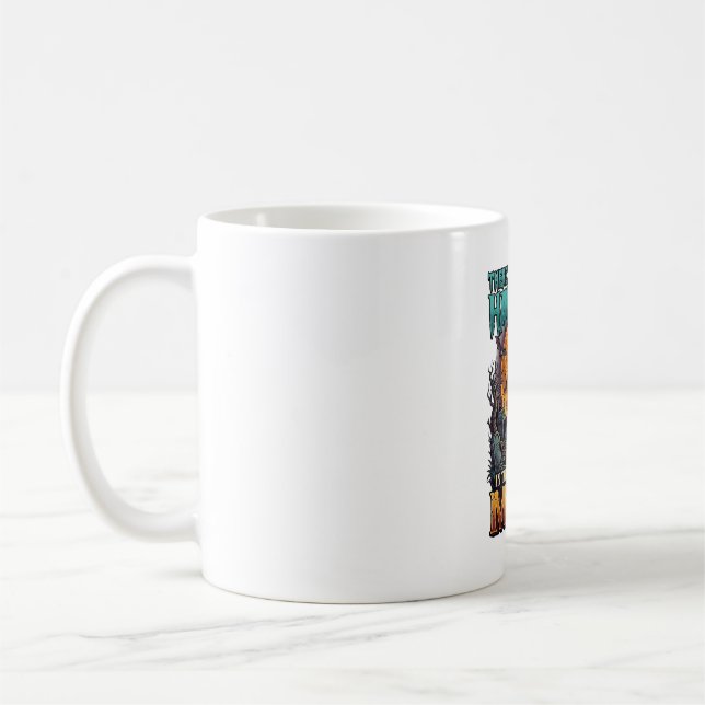 Something Haunting Moon Halloween Zombie Hand Grav Coffee Mug (Left)
