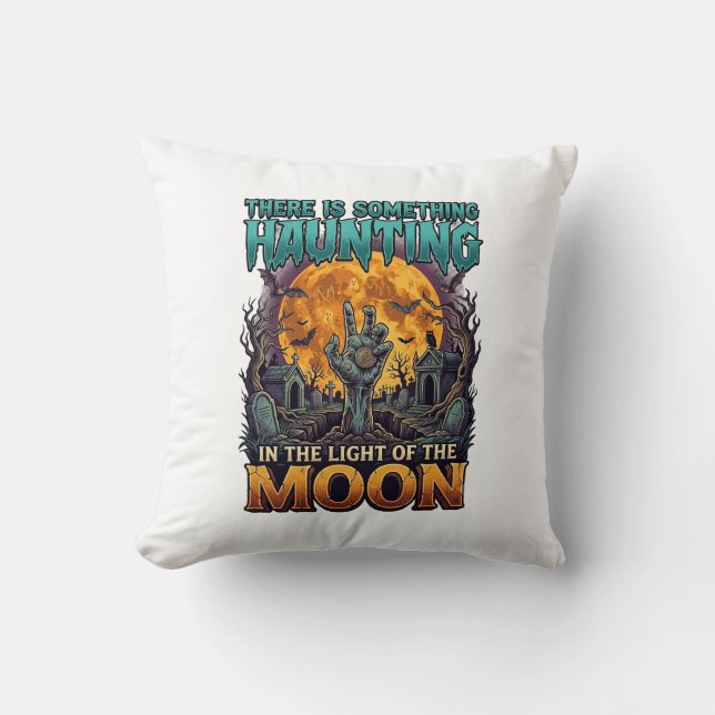 Something Haunting Moon Halloween Zombie Hand Grav Cushion (Front)