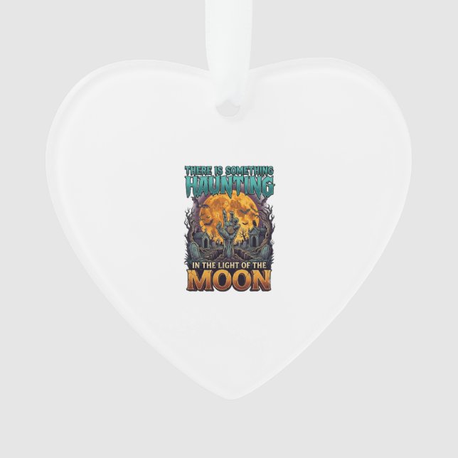 Something Haunting Moon Halloween Zombie Hand Grav Ornament (Front)