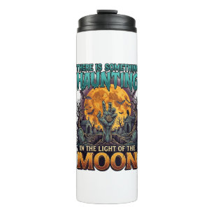 Something Haunting Moon Halloween Zombie Hand Grav Thermal Tumbler