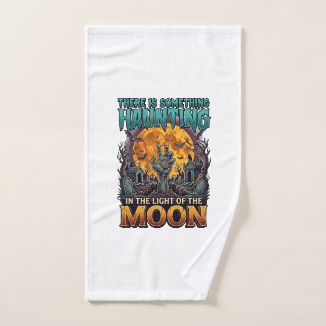 Something Haunting Moon Halloween Zombie Hand Grav Towel (Hand Towel)
