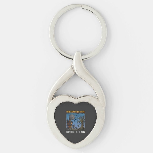 Something Hunting Light Moon Halloween Haunted Zom Key Ring (Front)