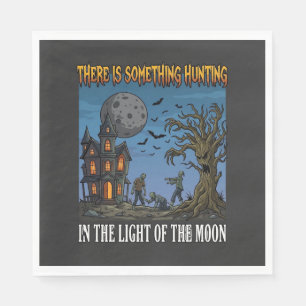 Something Hunting Light Moon Halloween Haunted Zom Napkin