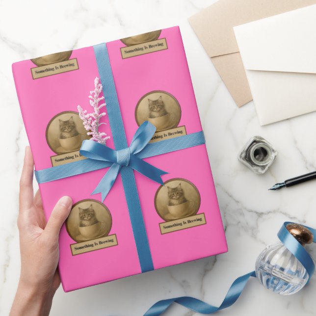 Something Is Brewing Hot Pink Hot Wrapping Paper (Gifting)