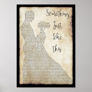 Something Just Like This Dancing Song Lyric Print