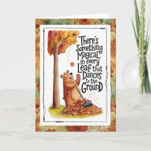 Something Magical in Every Falling Leaf Humor  Card