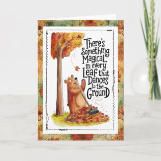 Something Magical in Every Falling Leaf Humor  Card